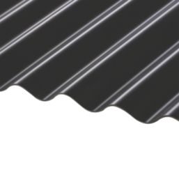 Radmat Building Materials Eco 76/18 Corrugated PVC Roof Sheet Black 3000mm x 1.2mm x 875mm 5 Pack