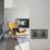 Varilight  13A 2-Gang 2-Pole Switched Socket Graphite Grey  with Black Inserts