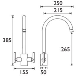 Bristan Artisan Easyfit Mono Mixer Kitchen Tap Chrome-Plated 1 Pair