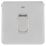 Schneider Electric Lisse Deco 50A 1-Gang DP Cooker Switch Polished Chrome with LED with White Inserts