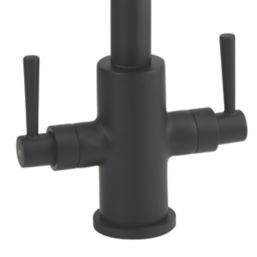 Highlife Bathrooms Don Twin Lever Sink Mixer Matt Black