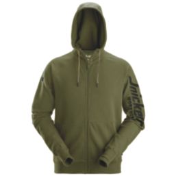 Snickers 2895 Logo Full Zip Hoodie Khaki Green Large 43" Chest