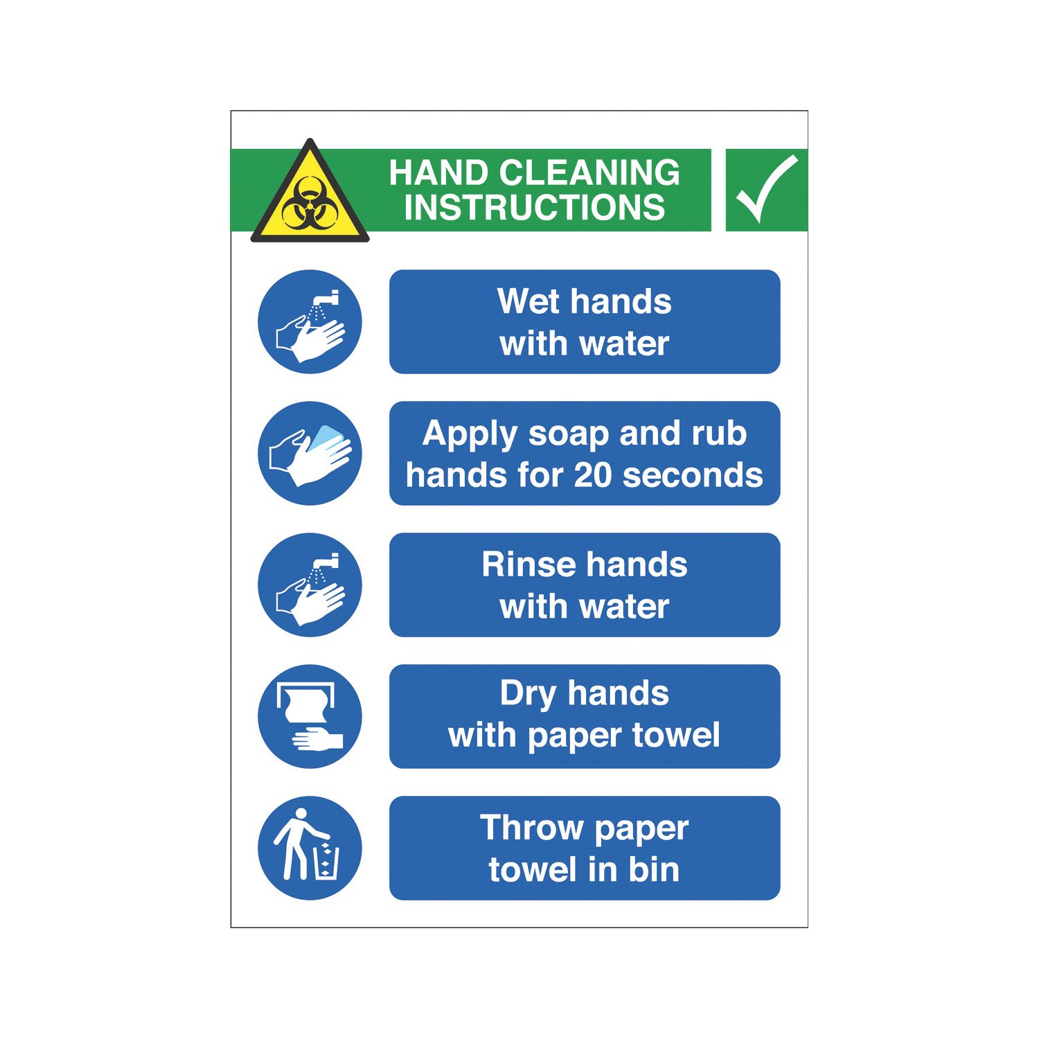 Essentials "Regular Hand Washing" Signs 420mm x 297mm 10 Pack (483KK)