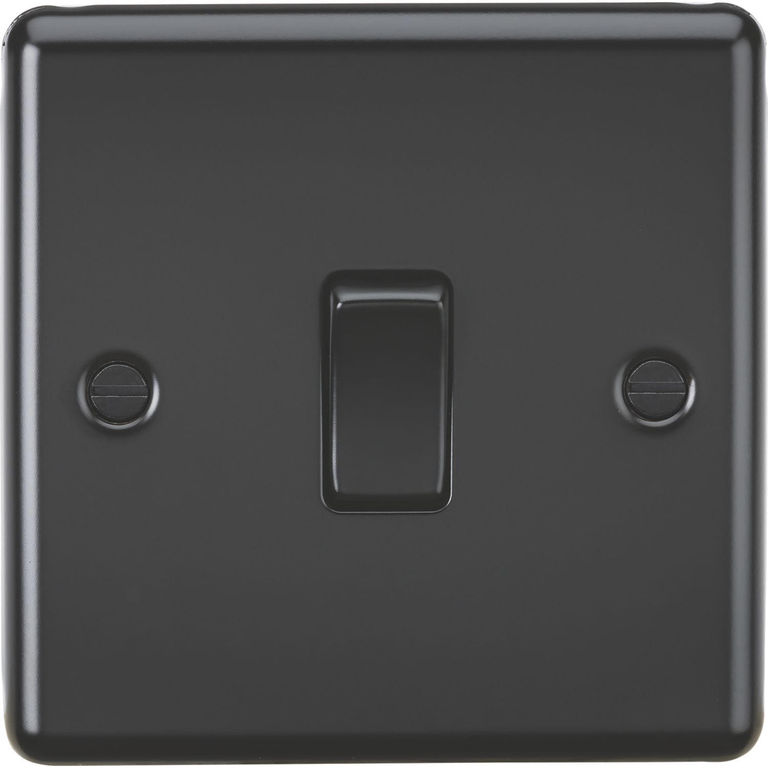 Knightsbridge 10AX 1-Gang Intermediate Switch Matt Black with Colour-Matched Inserts (483PY)