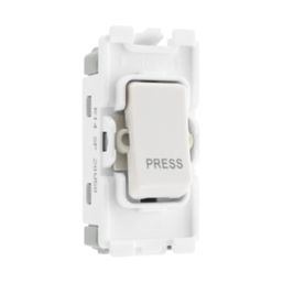 British General Nexus 800 Grid 20A 1-Way Grid Retractive Switch Module 'Press' White