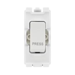 British General Nexus 800 Grid 20A 1-Way Grid Retractive Switch Module 'Press' White
