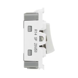 British General Nexus 800 Grid 20A 1-Way Grid Retractive Switch Module 'Press' White