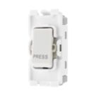 British General Nexus 800 Grid 20A 1-Way Grid Retractive Switch Module 'Press' White