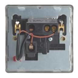 Contactum Lyric 13A Unswitched Fused Spur with Neon Brushed Steel with Black Inserts