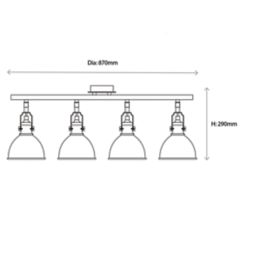 Quay Design Orion Bar 4-Light Spotlight Matt Black