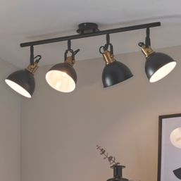 Quay Design Orion Bar 4-Light Spotlight Matt Black