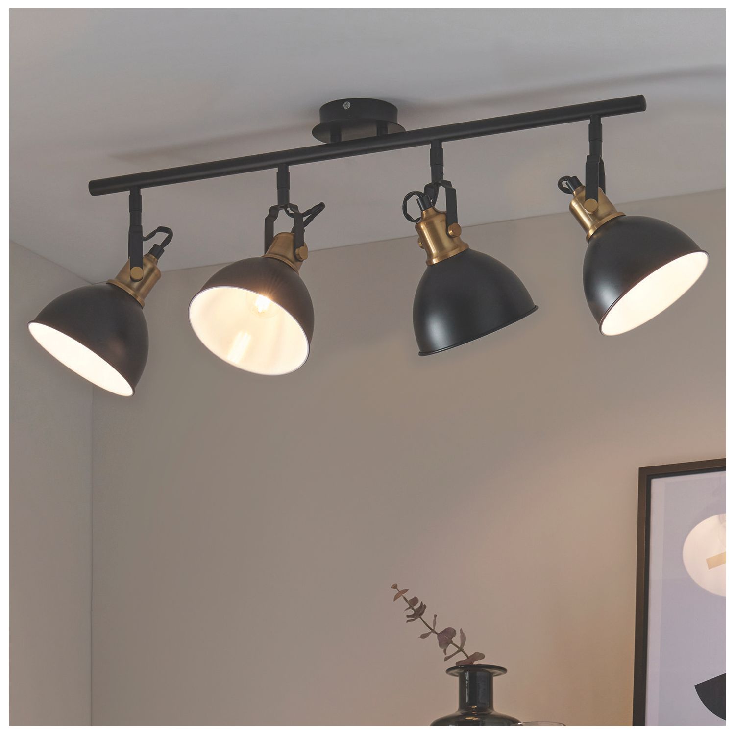 Quay Design Orion Bar 4-Light Spotlight Matt Black (483VG)