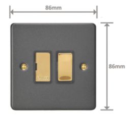 Varilight  13A Switched Fused Spur  Graphite Grey with Colour-Matched Inserts