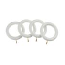 Universal White Wooden Curtain Rings 28mm 4 Pack