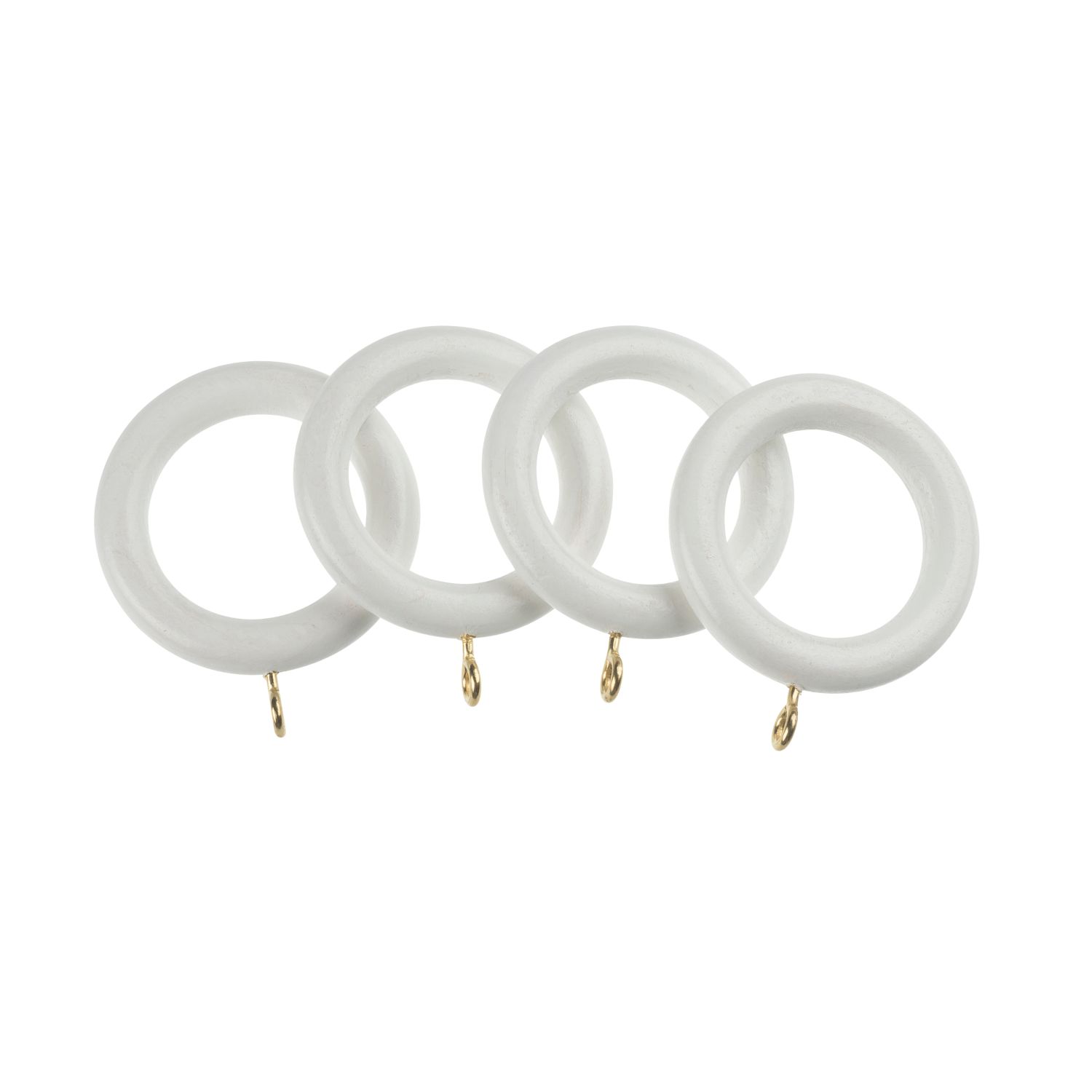 Universal White Wooden Curtain Rings 28mm 4 Pack (4846P)