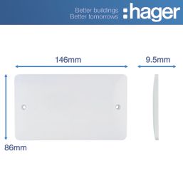 Hager Sollysta WMP2 2-Gang Blanking Plate White