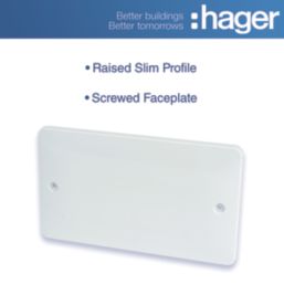 Hager Sollysta WMP2 2-Gang Blanking Plate White