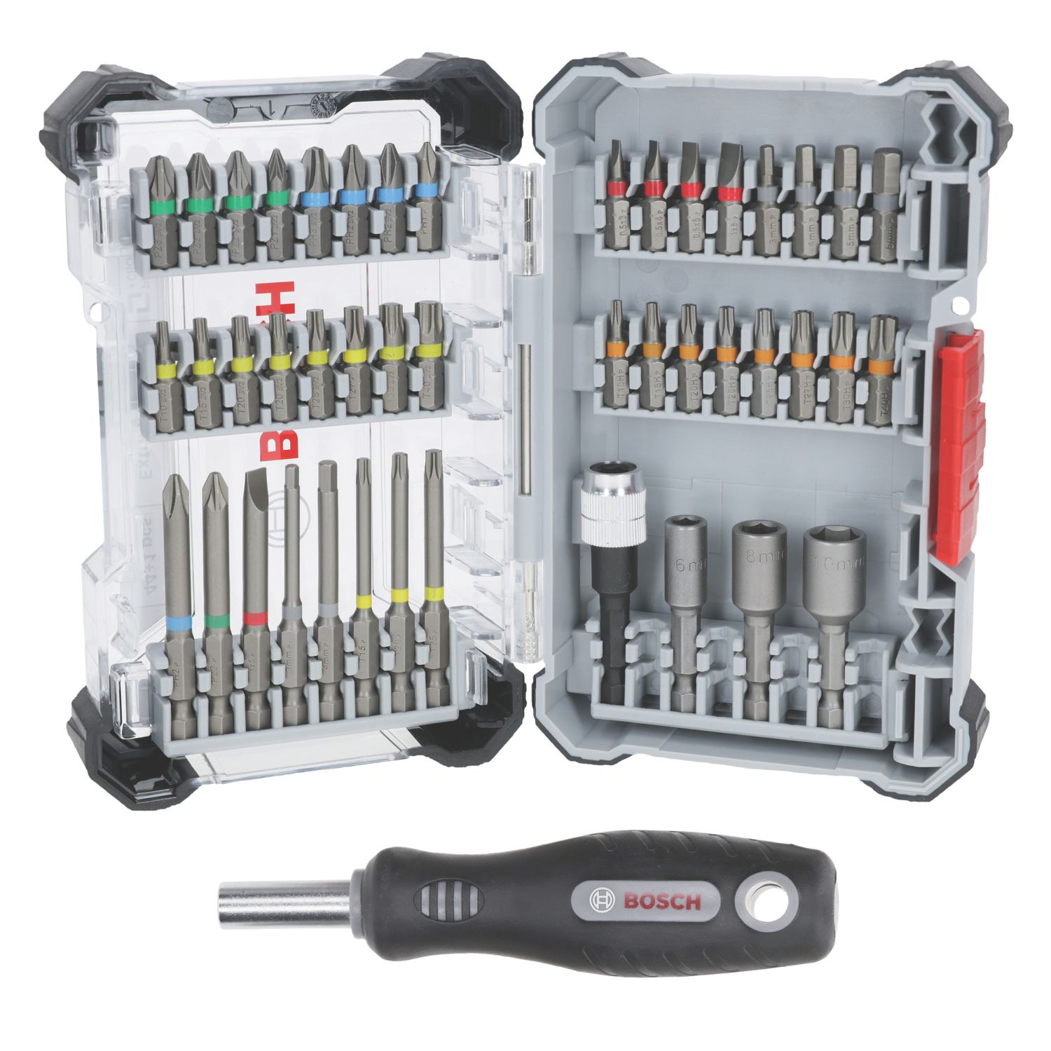 Bosch 1/4" '' Hex Shank Mixed Extra Hard Screwdriver Bits 44 Piece Set (484CR)