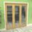 Green & Taylor  3-Door 1-Clear Light Unfinished Oak Wooden Shaker Internal Bi-Fold Door 2060mm x 1905mm