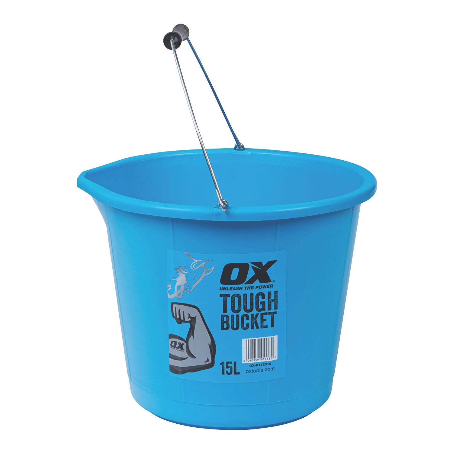 OX Plastic Builders Bucket Blue 15Ltr (484HR)