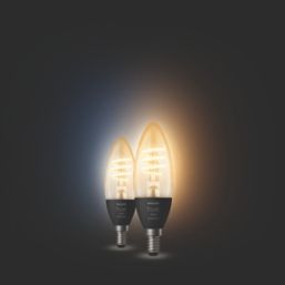 Buy Philips Hue E14 White LED Smart Candle – 2 Pack, Smart light bulbs