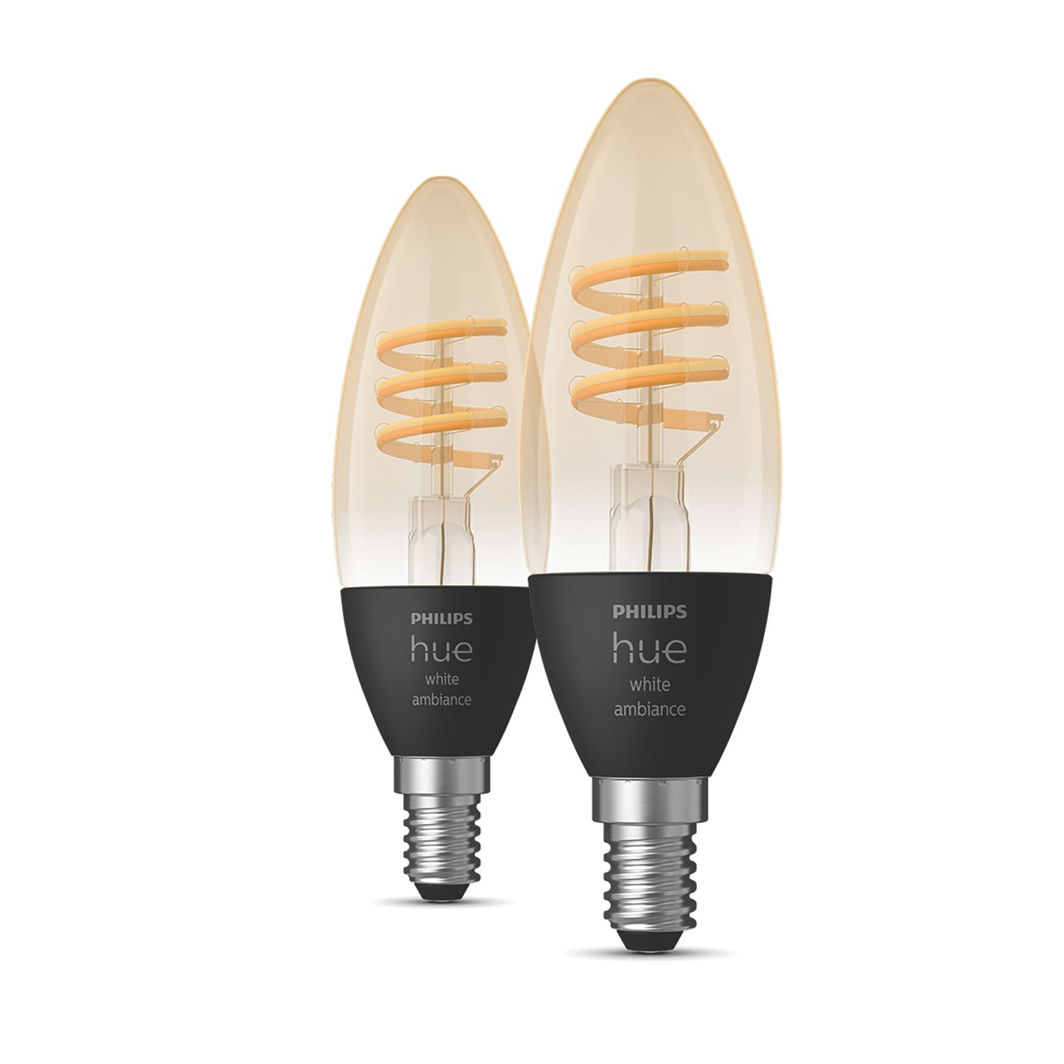 Philips Hue E14 Candle LED Smart Light Bulb 4.6W 350lm 2 Pack (484JC)