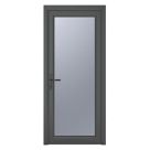 Crystal  Fully Glazed 1-Obscure Light Right-Handed Anthracite Grey uPVC Back Door 2090mm x 840mm