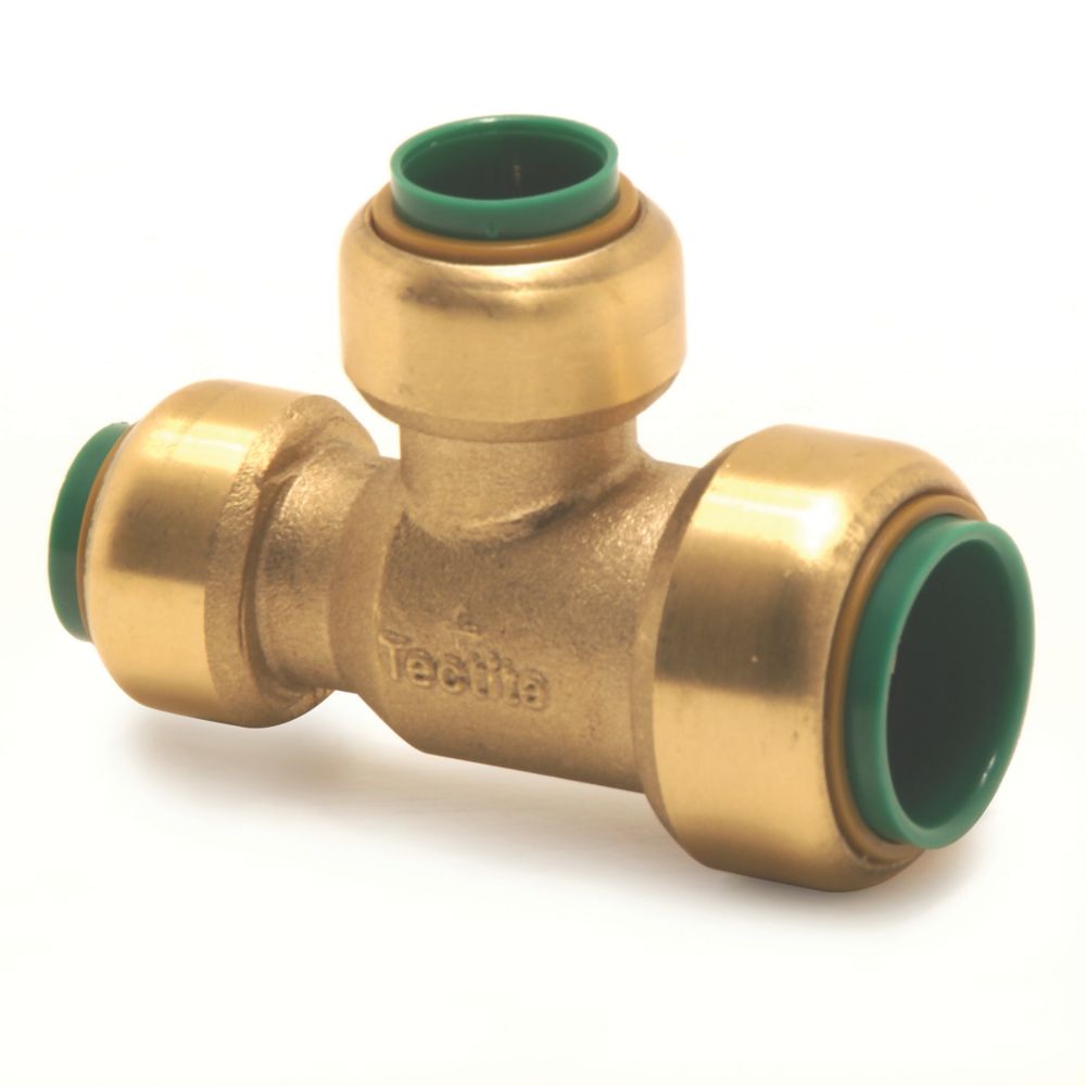 Tectite Classic T27 Brass Push Fit Reducing Tee One End Branch 1 X 3 