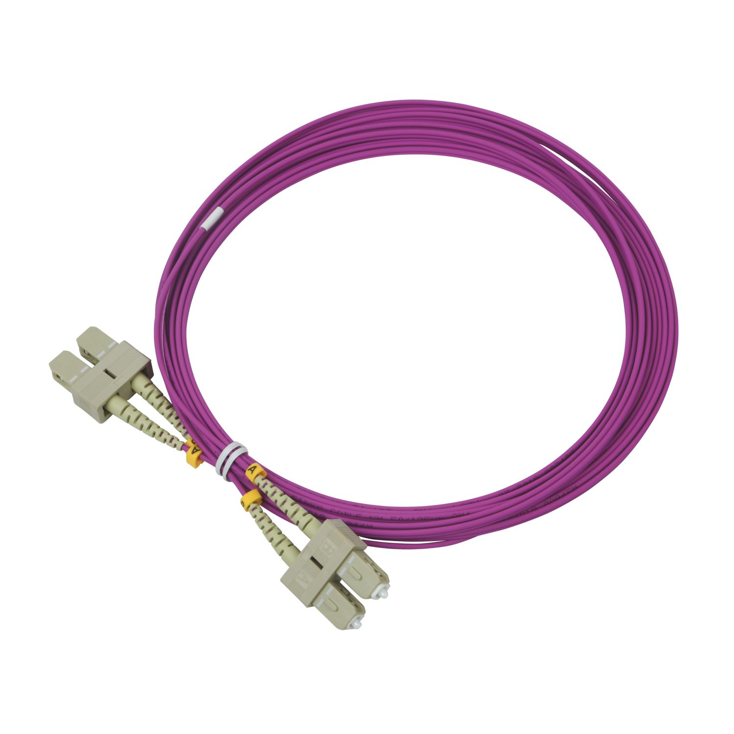 Labgear Duplex Multi Mode Purple SC- SC OM4 LSZH Fibre Optic Cable 5m (484KM)
