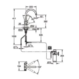 Grohe Blue Pure StartCurve  2-Way Deck Mounted Filtered Water Kitchen Tap Starter Set Chrome