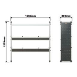 Van Guard  Universal Trade Van Racking Unit (1 Straight & 2 Angled Shelves) 1250mm x 381mm x 1279mm