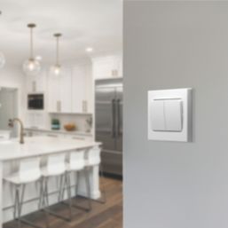 British General 900 Series 20A 16AX 2-Gang 2-Way Wide Rocker Switch  White