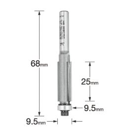 Trend T46/02X1/4TC 1/4" Straight Guided 90° Trimmer Cutter 9.5mm x 25mm