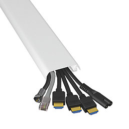 D-Line PVC White TV Cable Cover 60mm x 15mm x 1m