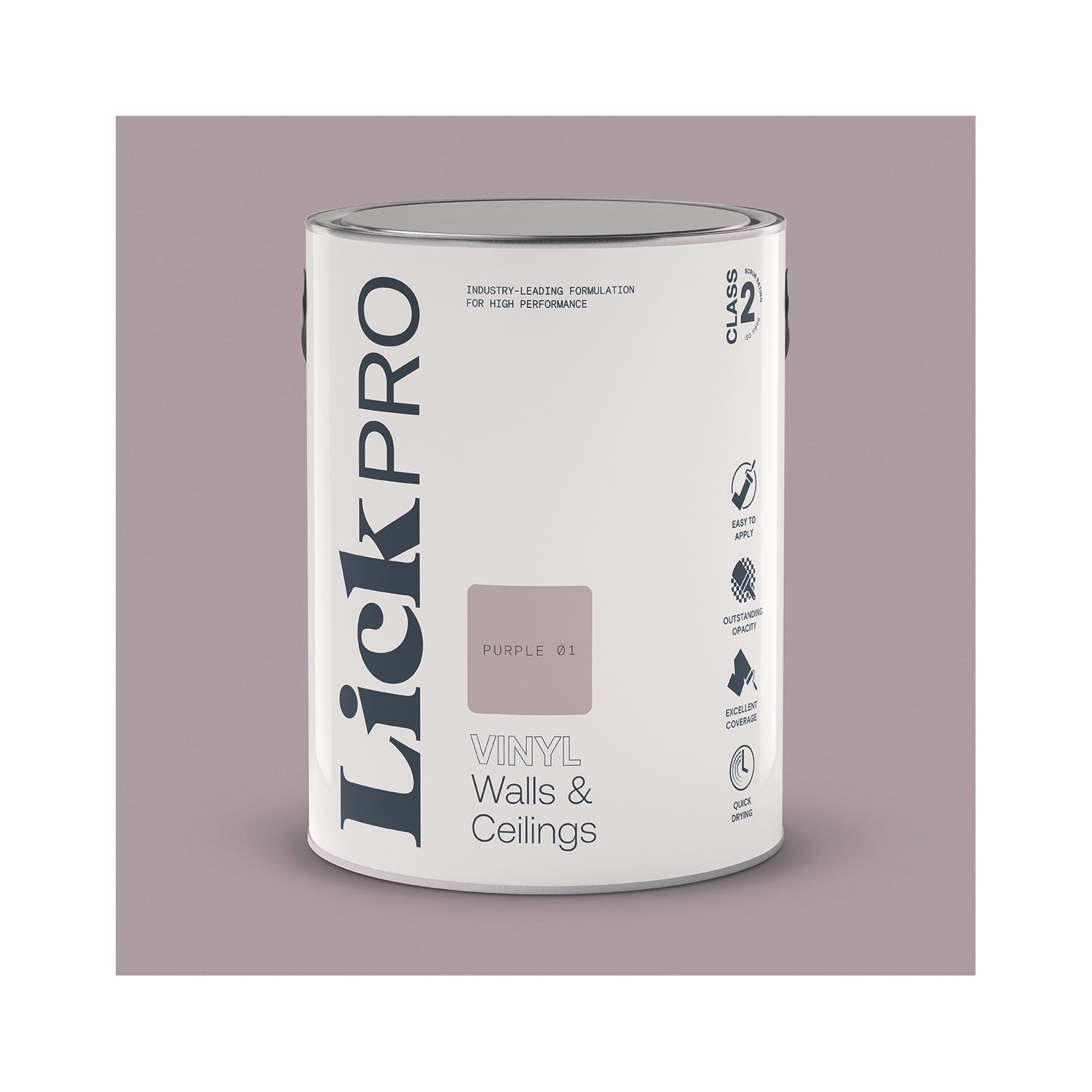 LickPro 5Ltr Purple 01 Vinyl Matt Emulsion Paint (484TM)