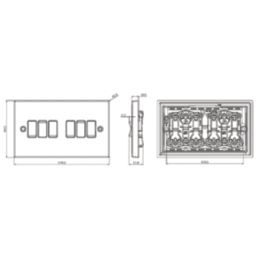 Knightsbridge  10AX 6-Gang 2-Way Light Switch  Antique Brass