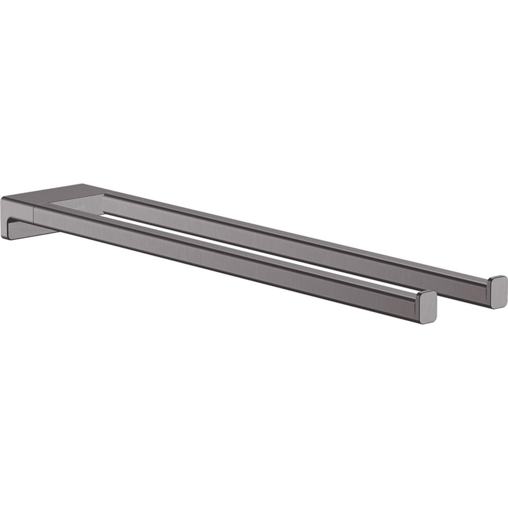 Hansgrohe AddStoris Twin-Handle Towel Holder Brushed Black Chrome 80mm x 445mm x 32mm