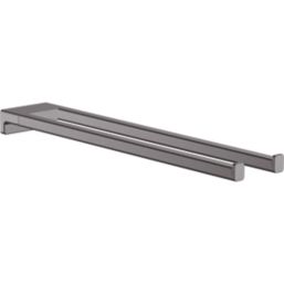 Hansgrohe AddStoris Twin-Handle Towel Holder Brushed Black Chrome 80mm x 445mm x 32mm