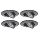 Spa Eden Adjustable  Fire Rated LED Downlights Black 7W 700lm 4 Pack