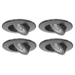 Spa Eden Adjustable  Fire Rated LED Downlights Black 7W 700lm 4 Pack