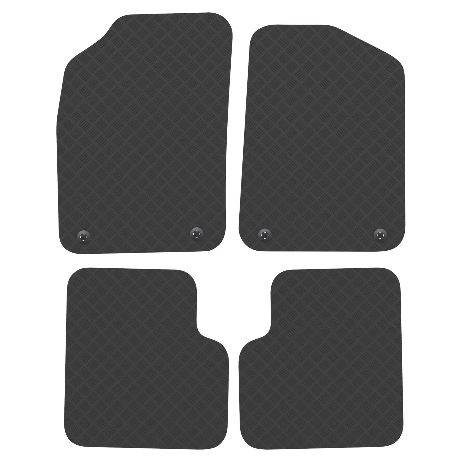 Car Mat Co. Fiat 500 2013 on Rubber Car Mats 4 Piece Set (484VV)
