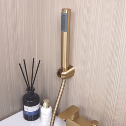 ETAL Lanza Brushed Brass 174mm Deck Mounted Dual Control Manual Shower Mixer Tap