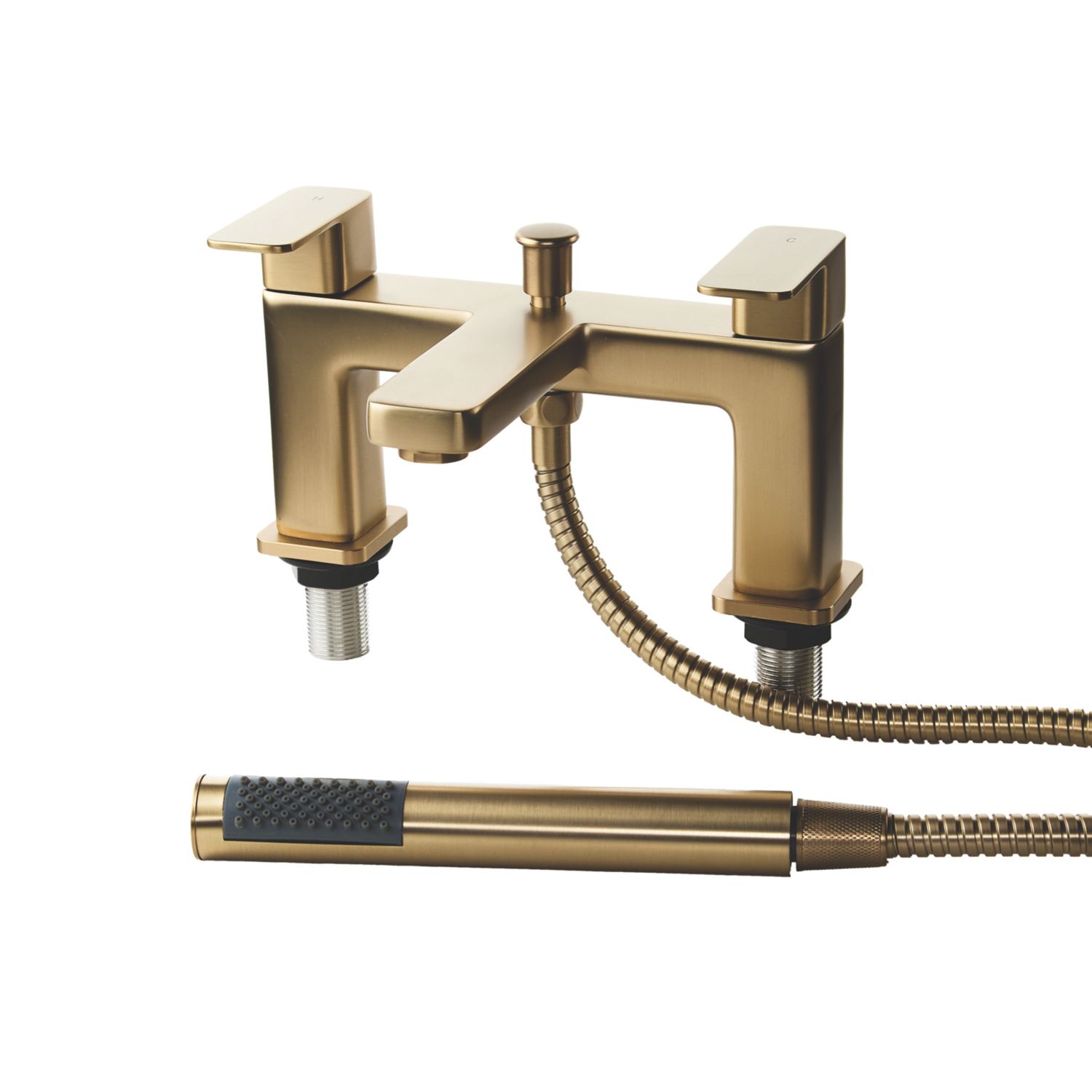 ETAL Lanza Deck Mounted Bath Shower Mixer Tap Brushed Brass (484YU)