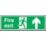 Essentials  Non Photoluminescent "Fire Exit" Up Arrow Signs 150mm x 450mm 50 Pack
