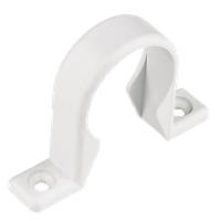 FloPlast Solvent Weld Waste Pipe Clips White 40mm 20 Pack
