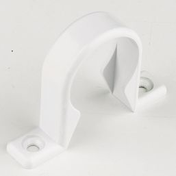 FloPlast Solvent Weld Waste Pipe Clips White 40mm 20 Pack