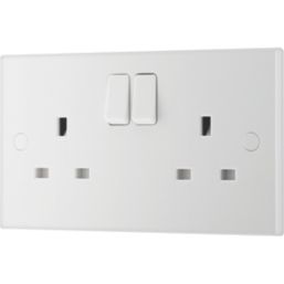 British General 900 Series 13A 2-Gang SP Switched Plug Sockets White   5 Pack