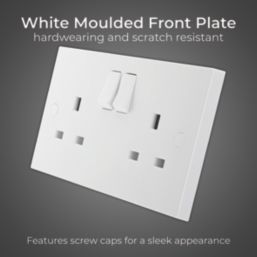 British General 900 Series 13A 2-Gang SP Switched Plug Sockets White   5 Pack
