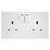 British General 900 Series 13A 2-Gang SP Switched Plug Socket White   5 Pack