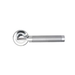 Serozzetta Azul Fire Rated Lever on Rose Door Handle Pair Polished / Satin Chrome